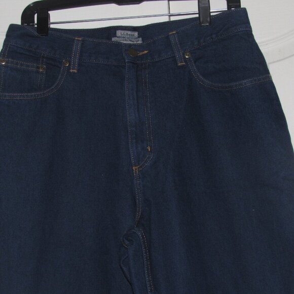 L.L. BEAN Original Fit Relaxed Dark Wash Jeans Size 14 Reg - Picture 2 of 5